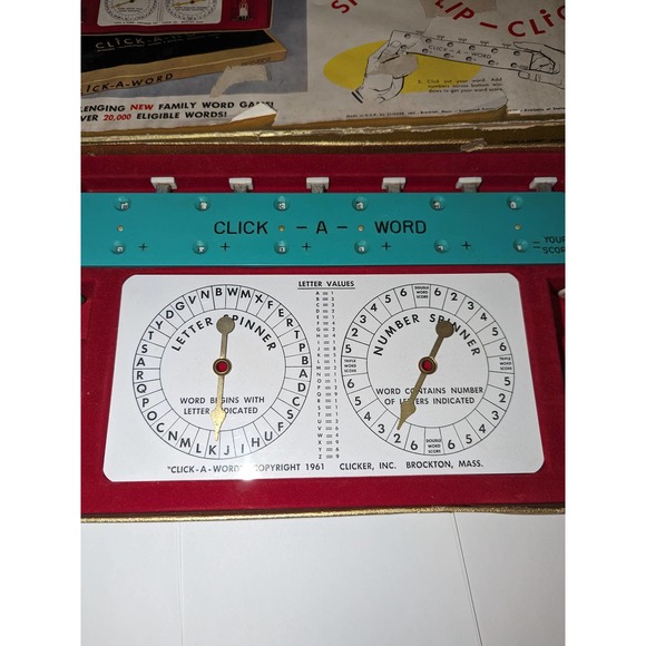 Vintage 1961 Click A Word  Board Game Clicker Inc. Rare Word Game Collectible - Picture 4 of 7